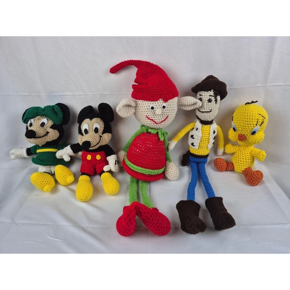 Handmade Crochet Christmas Elf Amigurumi Plush Holiday Decor Red Green Soft Toy‎